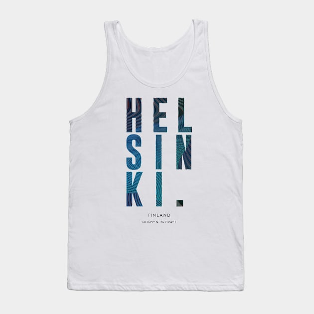 Helsinki City typography Tank Top by StudioGrafiikka